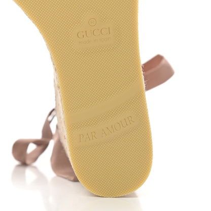 Gucci Nappa Matelasse GG Marmont Ankle Wrap Platform 35/120mm Espadrille Wedges 41 Porcelain Rose 6 of 10