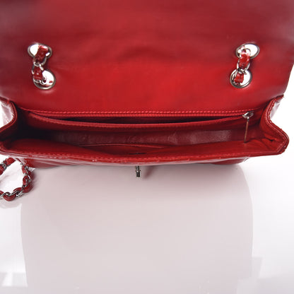 Chanel Patent Chevron Quilted Medium Single Flap Red 7 of 9