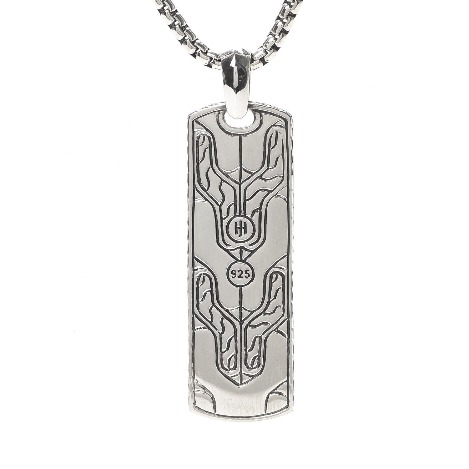 John Hardy Sterling Silver Black Onyx Asli Dog Tag Pendant Necklace 6 of 6