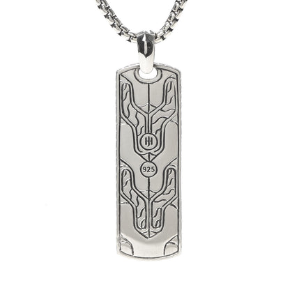 John Hardy Sterling Silver Black Onyx Asli Dog Tag Pendant Necklace 6 of 6