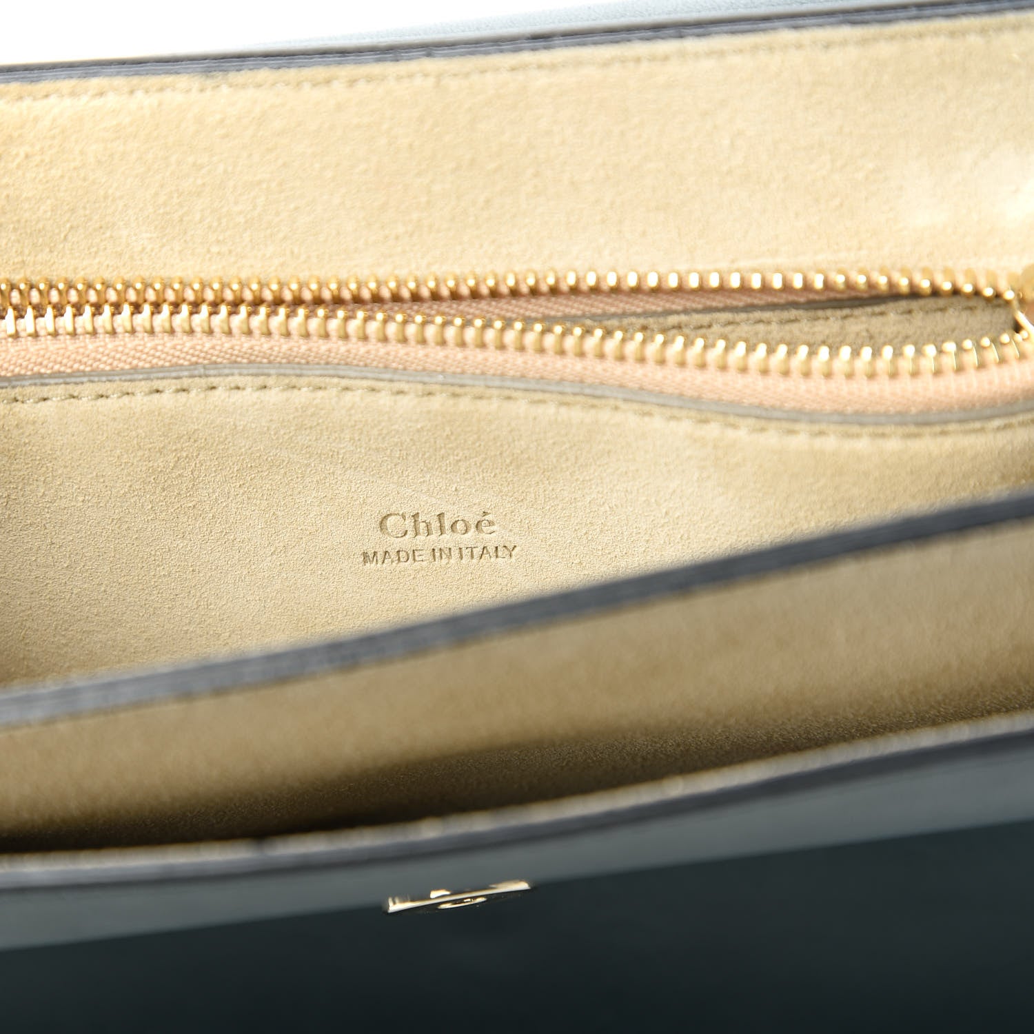 Chloe Suede Calfskin Medium Faye Shoulder Bag Intense Green 8 of 10