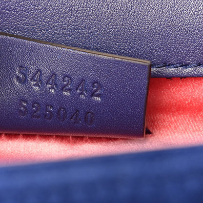 Gucci Velvet Crystal Square G Shoulder Bag Cobalt Blue 7 of 11