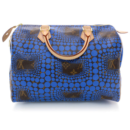 Louis Vuitton Monogram Kusama Town Speedy 30 Blue 3 of 9