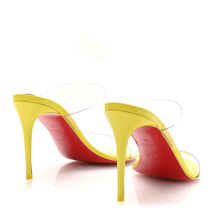 Christian Louboutin Patent PVC Just Nothing 85 Slide Sandals 39 Citrus 5 of 7