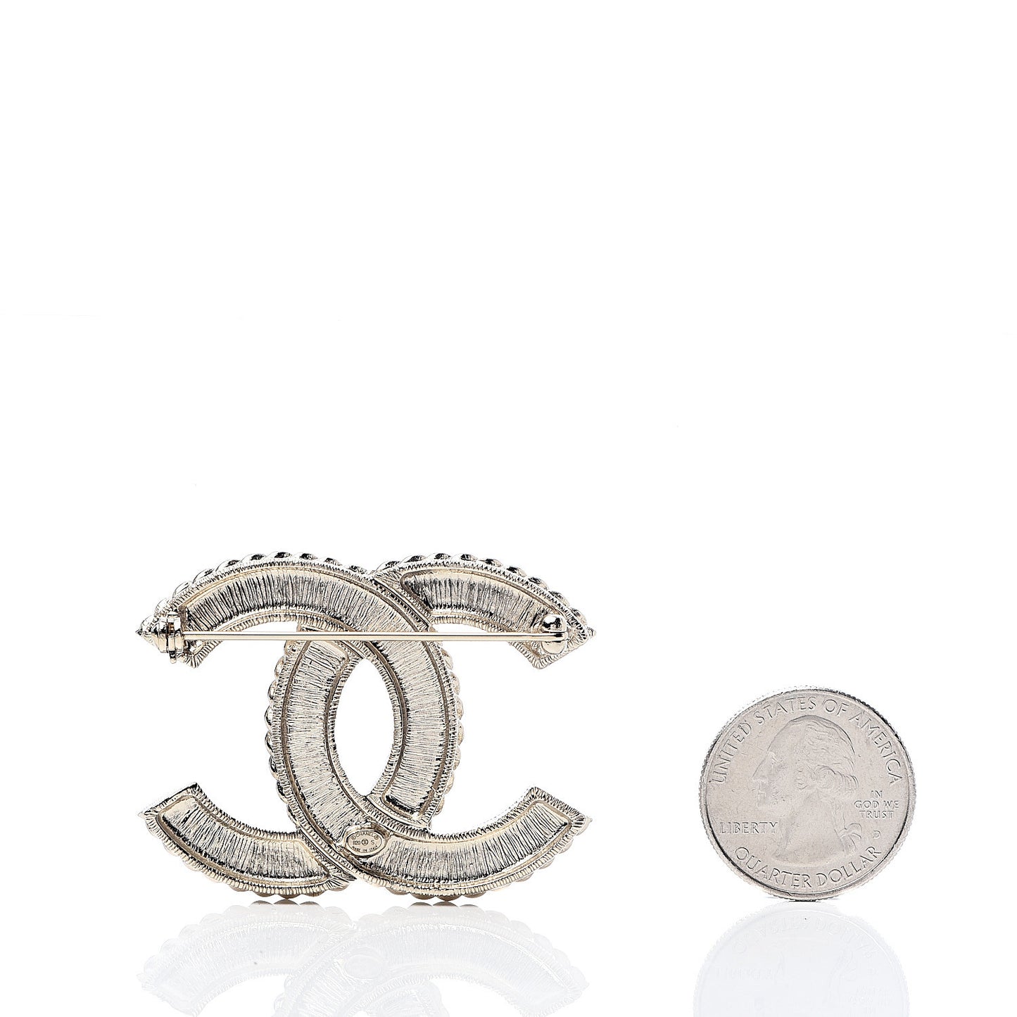 Pearl Crystal April In Paris CC Brooch Gold