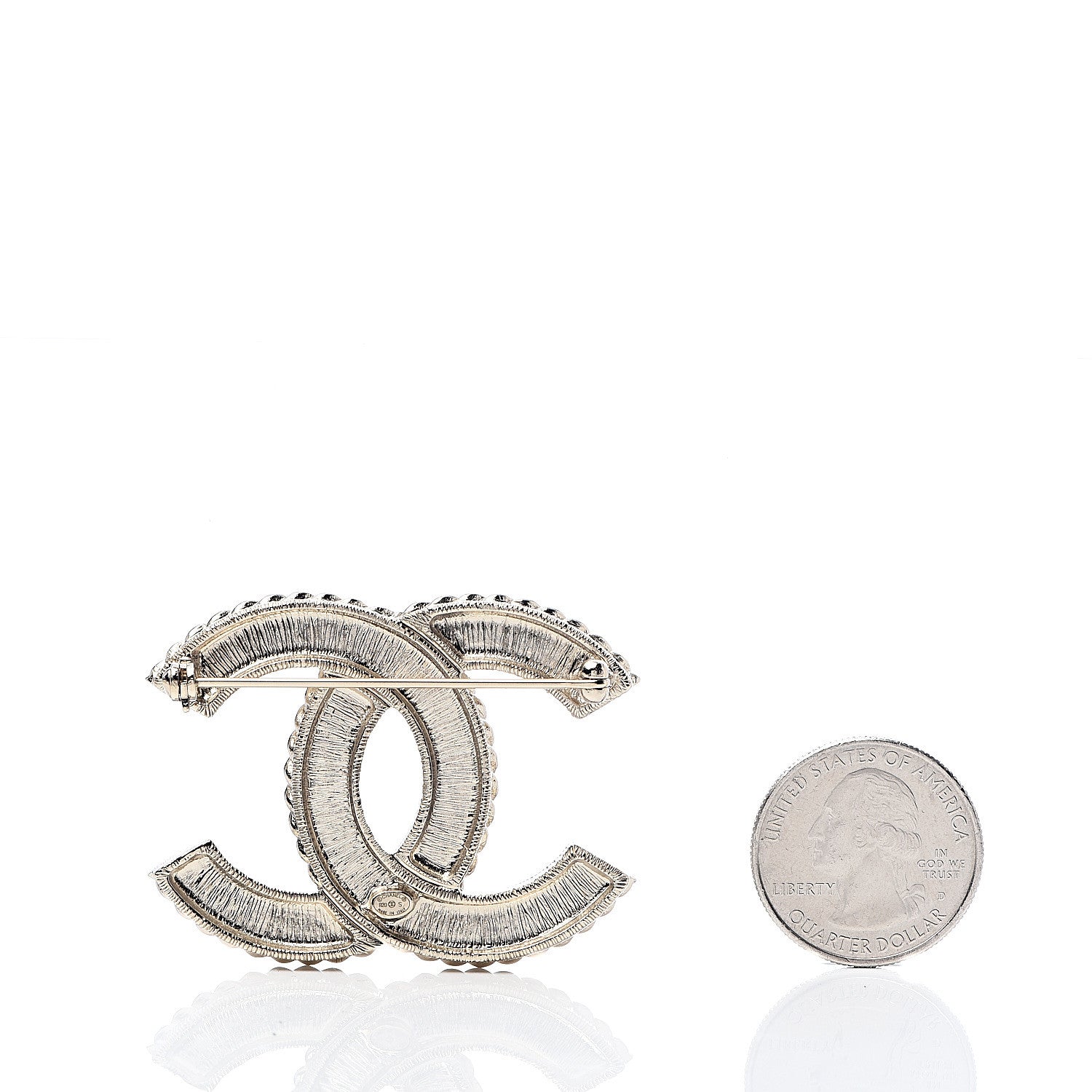 Chanel Pearl Crystal April In Paris CC Brooch Gold 2 of 4
