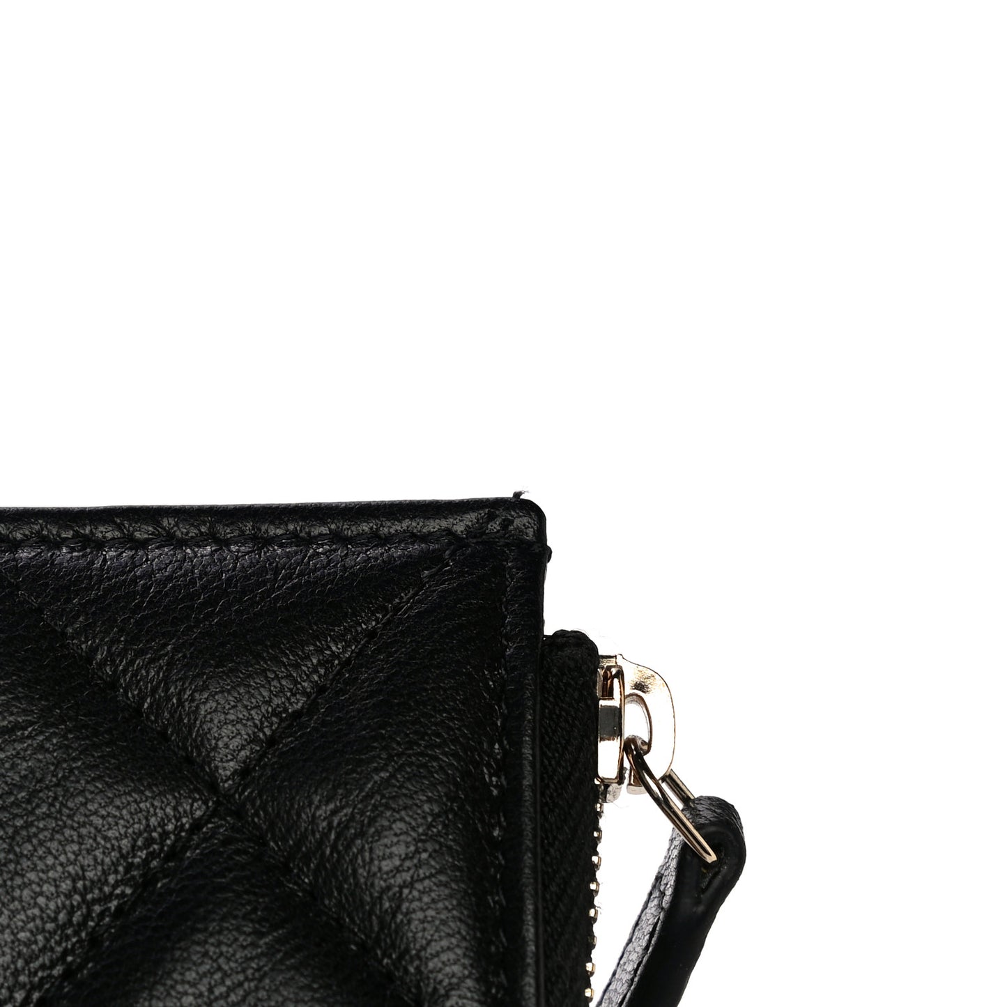 Goatskin Quilted Chanel 19 Flat Wallet Pouch Black