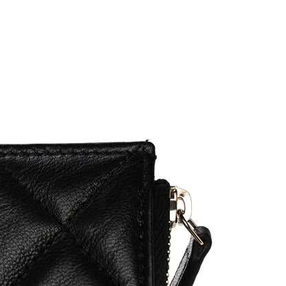 Chanel Goatskin Quilted Chanel 19 Flat Wallet Pouch Black 14 of 15
