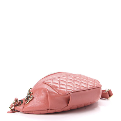 Chanel Crumpled Glazed Lambskin Quilted Waist Bag Fanny Pack Pink 4 of 11
