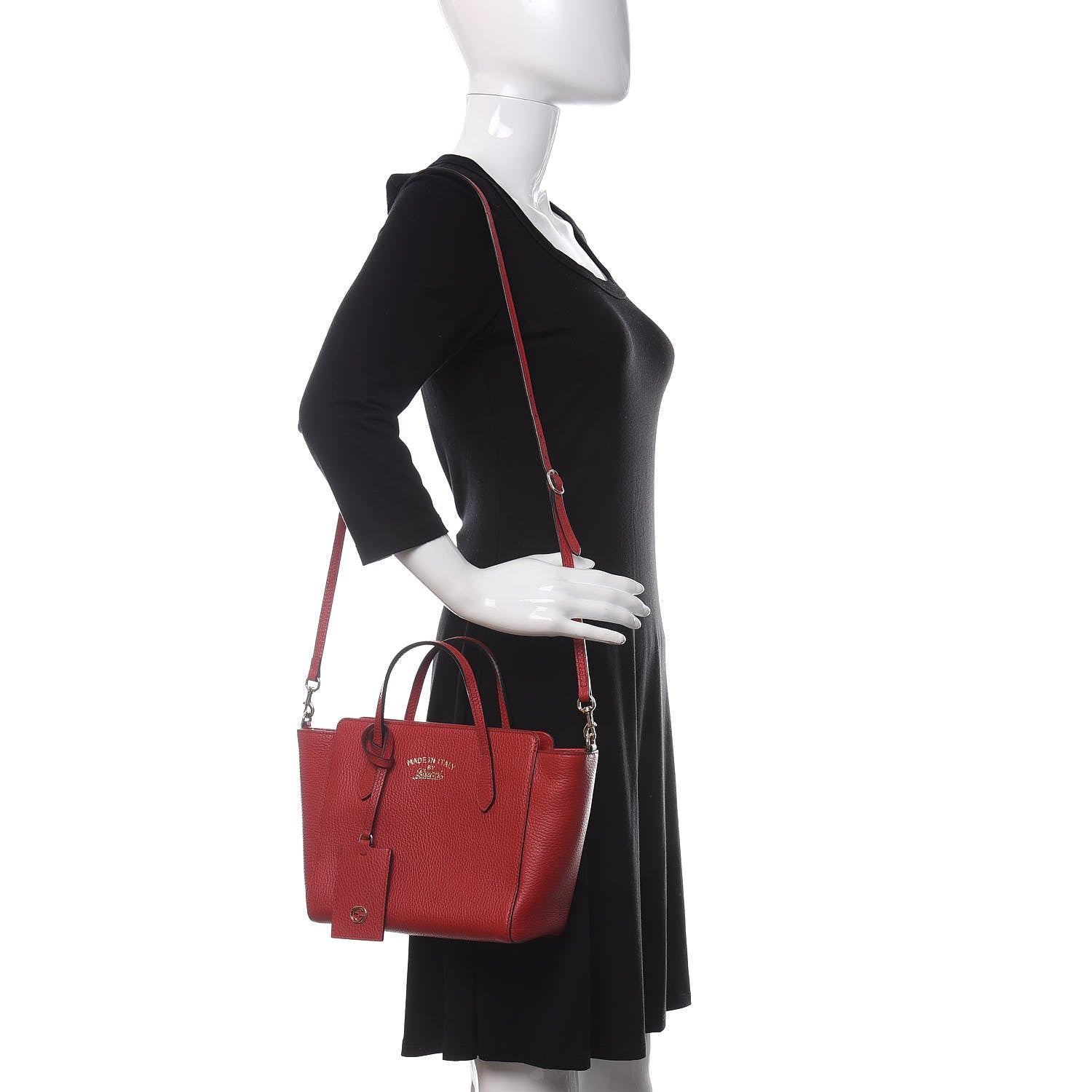 Gucci Dollar Calfskin MIni Swing Top Handle Bag Tabasco 2 of 11