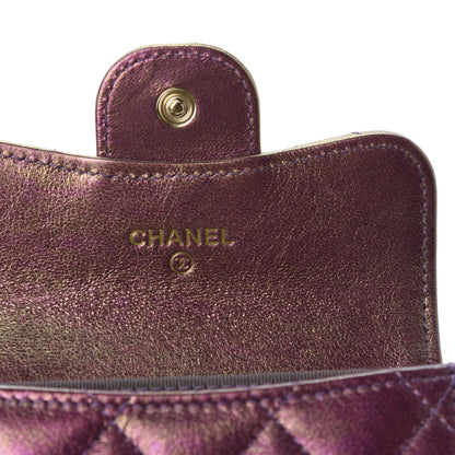 Chanel Iridescent Lambskin Quilted Flap Card Holder Purple 6 of 9