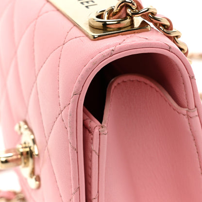Chanel Lambskin Quilted Mini Trendy CC Clutch With Chain Pink 17 of 18