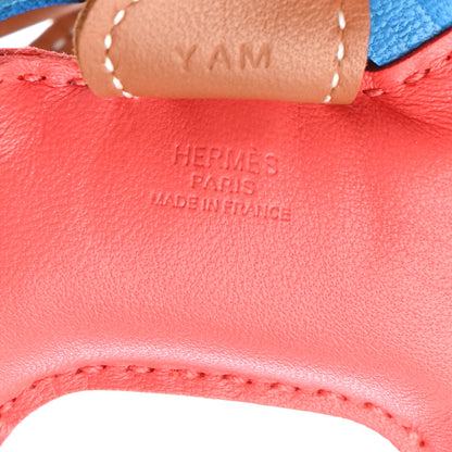 Hermes Milo Lambskin Grigri Rodeo Horse Bag Charm PM Rose Texas Bleu Zanzibar Gold 3 of 4
