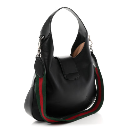 Gucci Calfskin Web Stripe Medium Dionysus Hobo Black 3 of 11