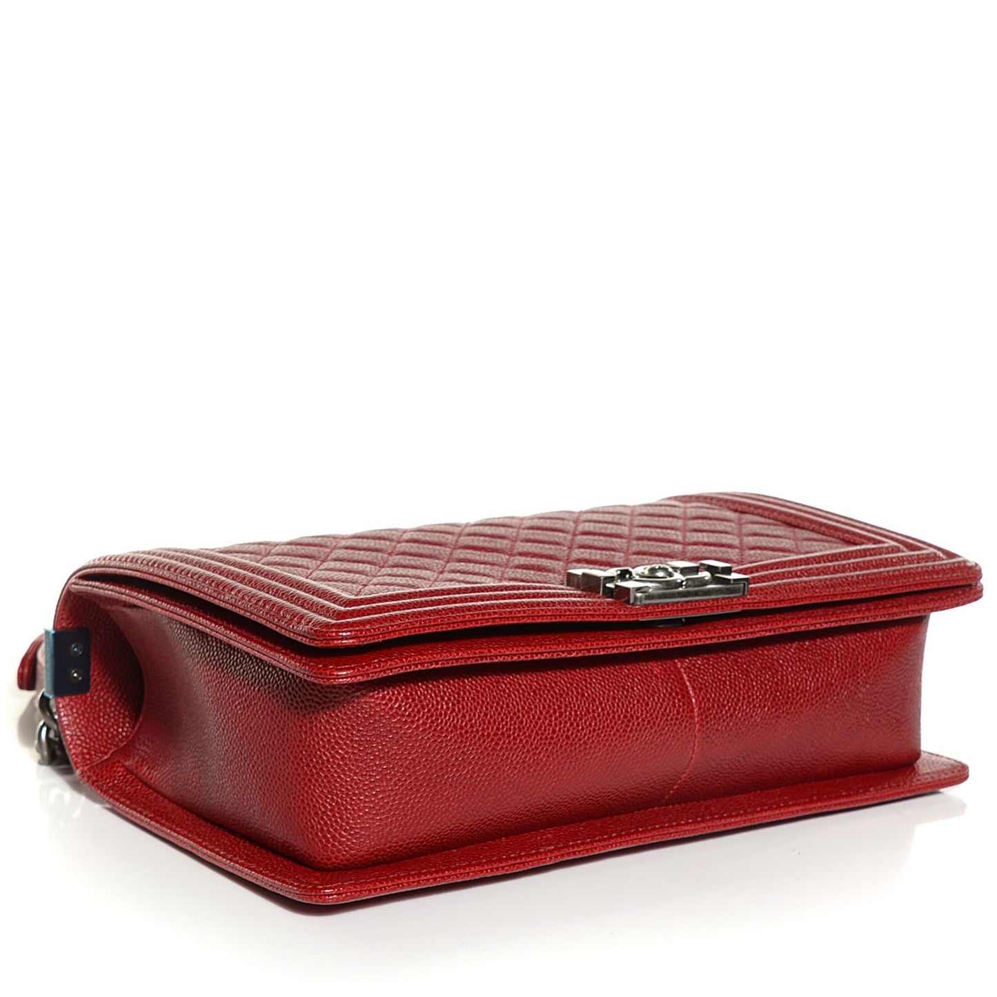 Caviar Quilted New Medium Boy Flap Dark Red