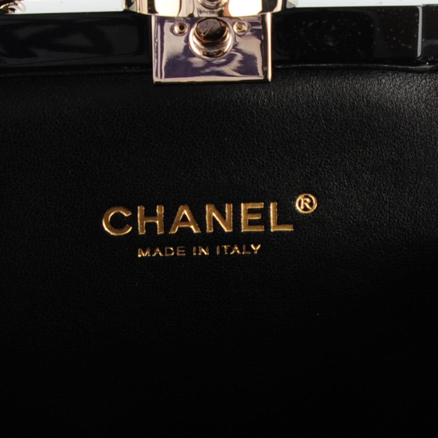 Chanel Plexiglass Perfume Bottle Clutch Black 5 of 7