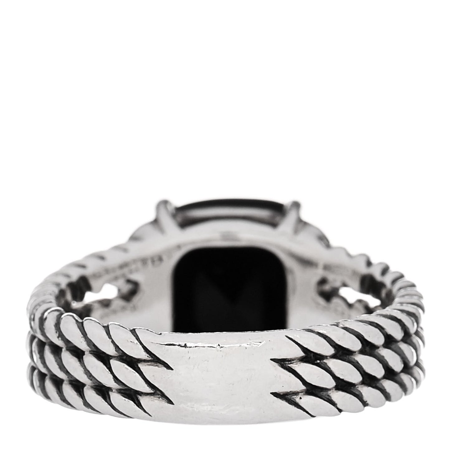 Sterling Silver Diamond Black Onyx 10mm Petite Wheaton Ring 50 5.5