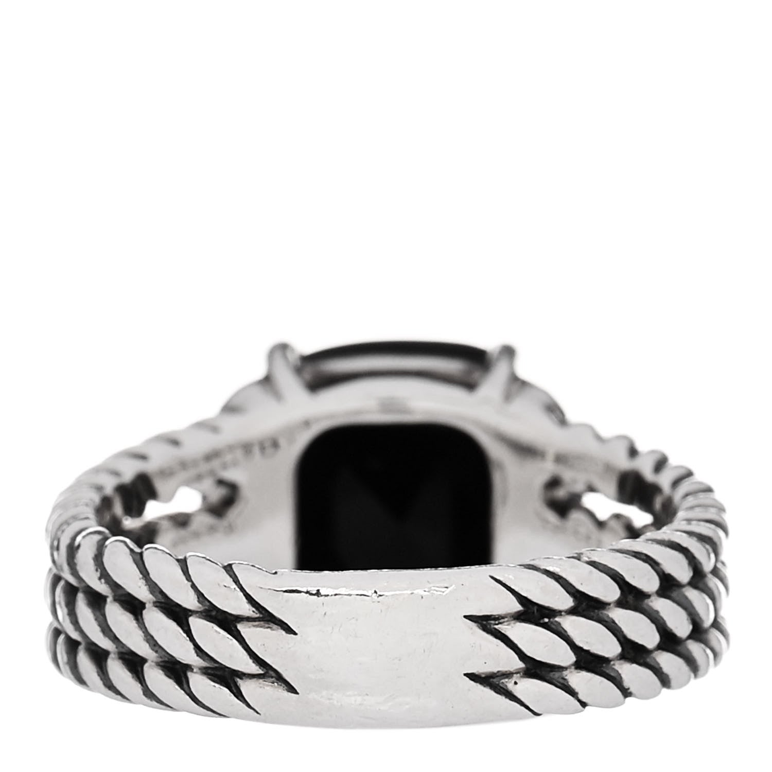 David Yurman Sterling Silver Diamond Black Onyx 10mm Petite Wheaton Ring 50 5.5 4 of 6