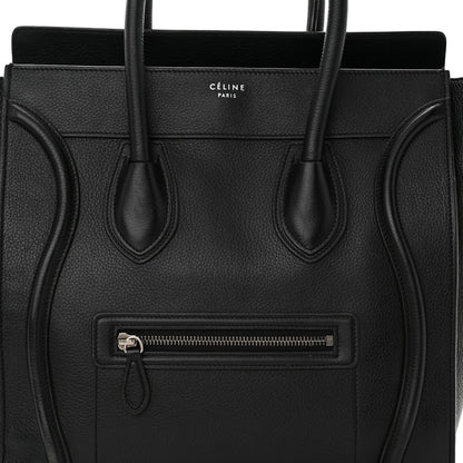 Celine Drummed Calfskin Mini Luggage Black 7 of 15