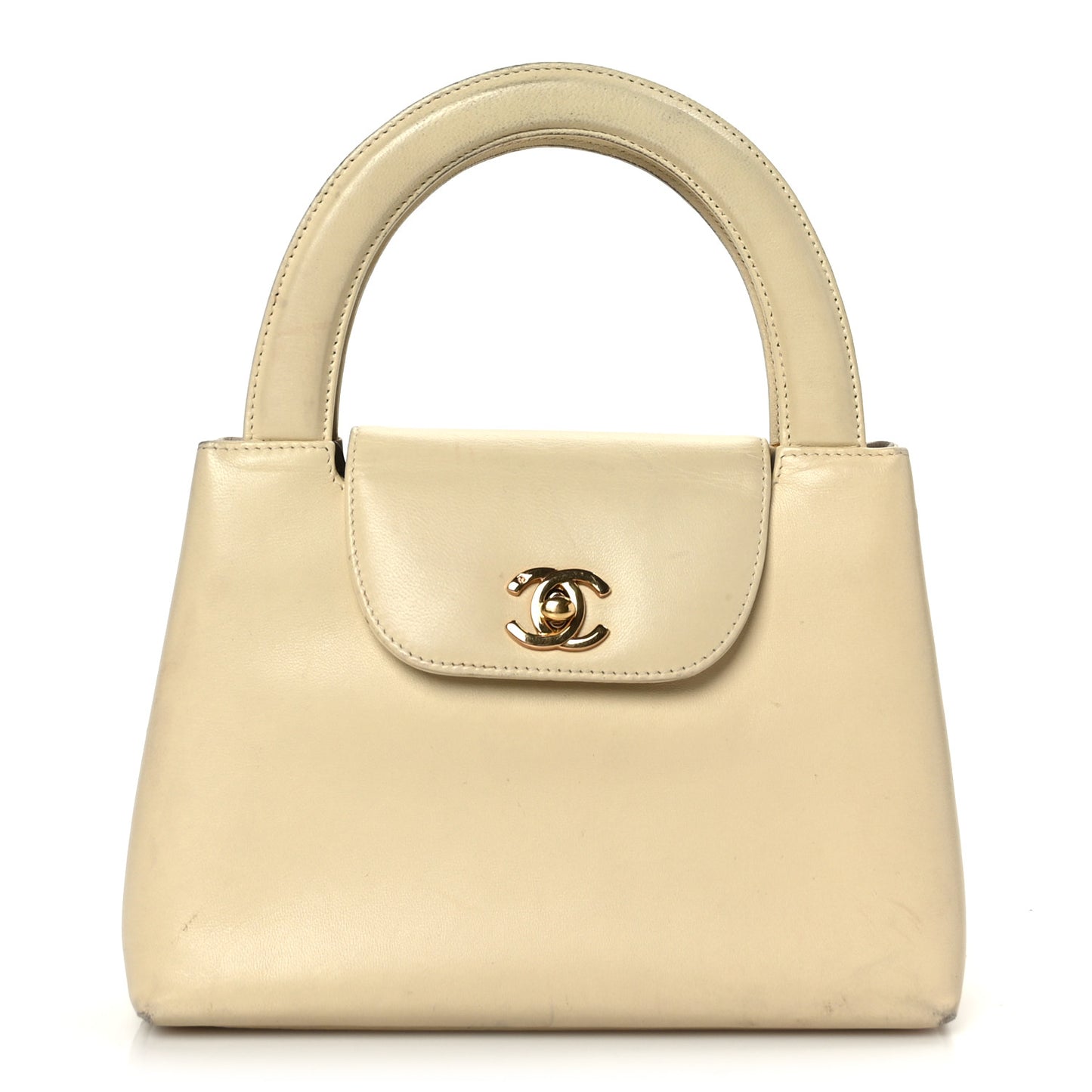 Lambskin Small Kelly Flap Bag Light Beige