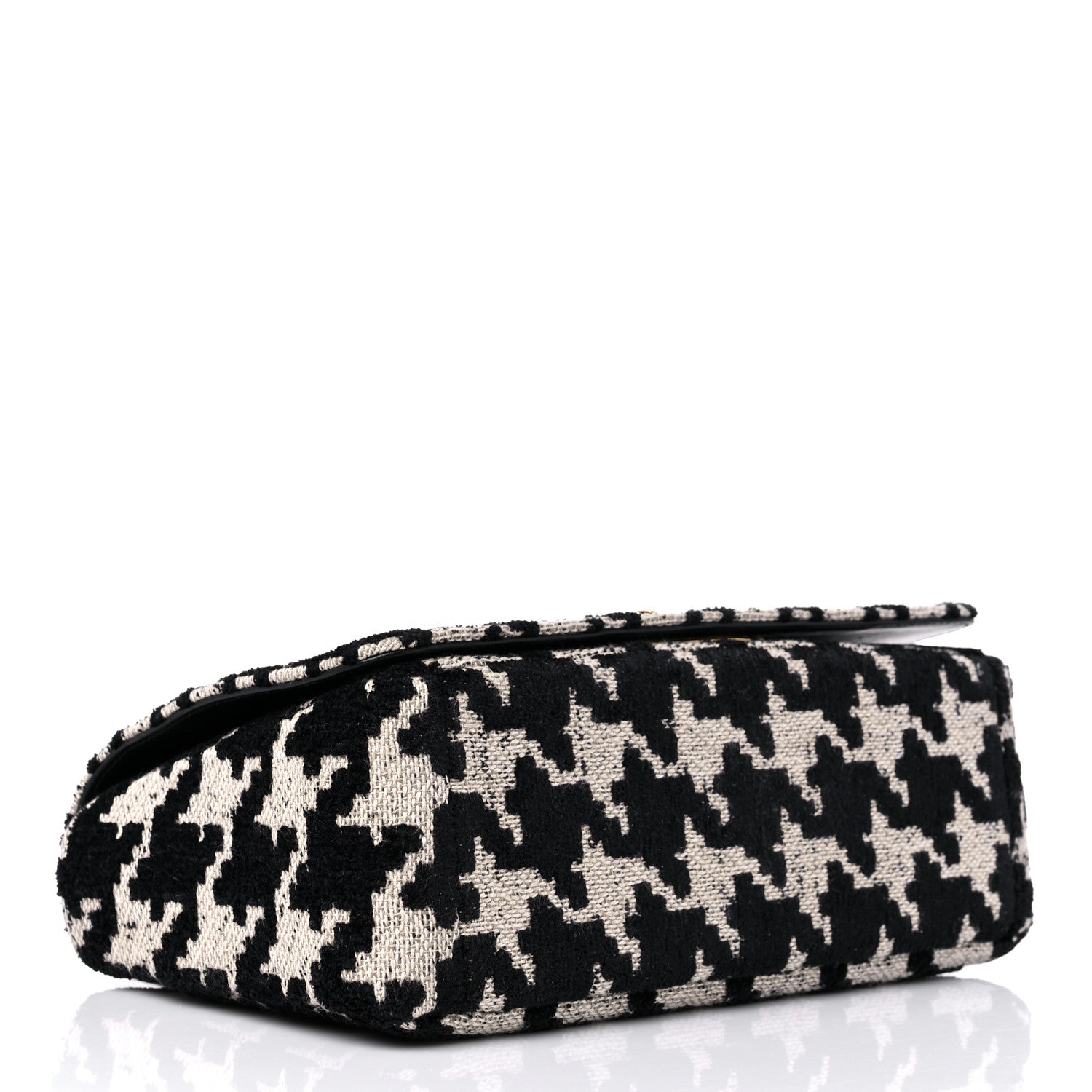 Christian Dior Technical Canvas Macro Houndstooth Medium Caro Bag Black White 4 of 12