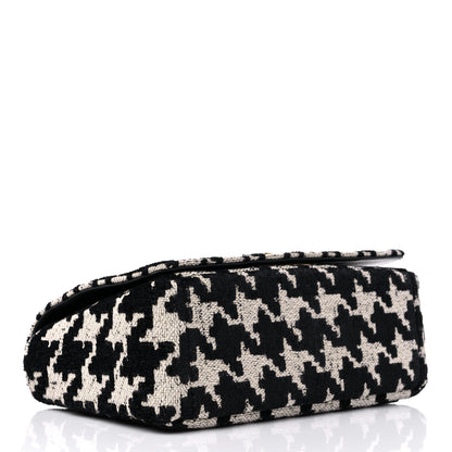 Christian Dior Technical Canvas Macro Houndstooth Medium Caro Bag Black White 4 of 12