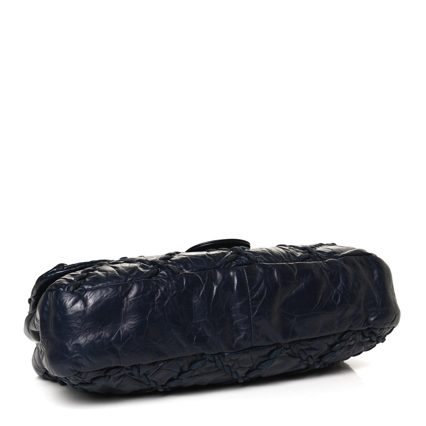 Calfskin Ultra Stitch Oversize Flap Navy