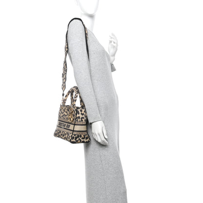 Christian Dior Canvas Medium Mizza Embroidered Lady D-Lite Beige Multicolor 2 of 14