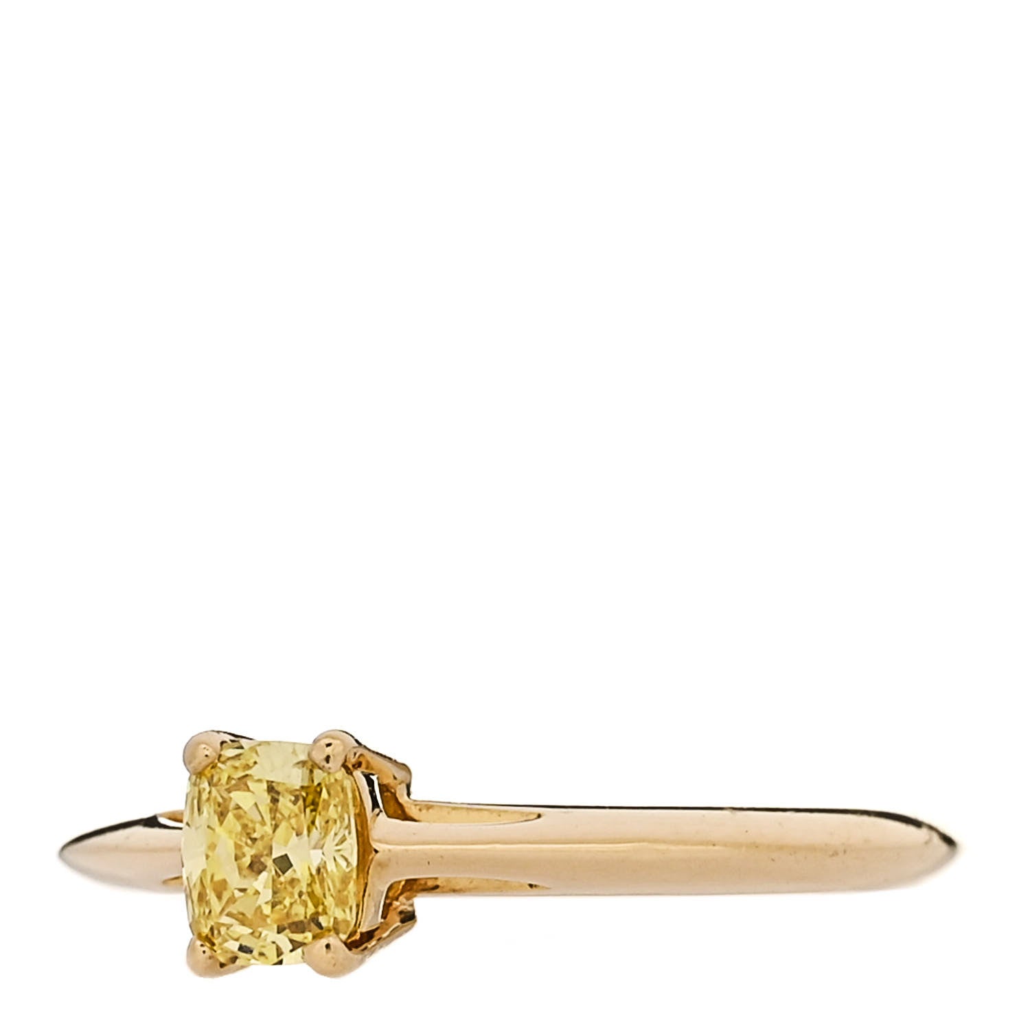 Tiffany 18K Yellow Gold Fancy Yellow Diamond .29ct Solitaire Cushion Cut Engagement Ring 43 2.75 3 of 5