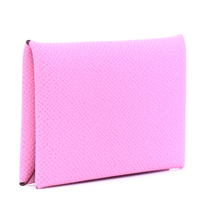 Hermes Epsom Calvi Card Case 5P Pink 2 of 4