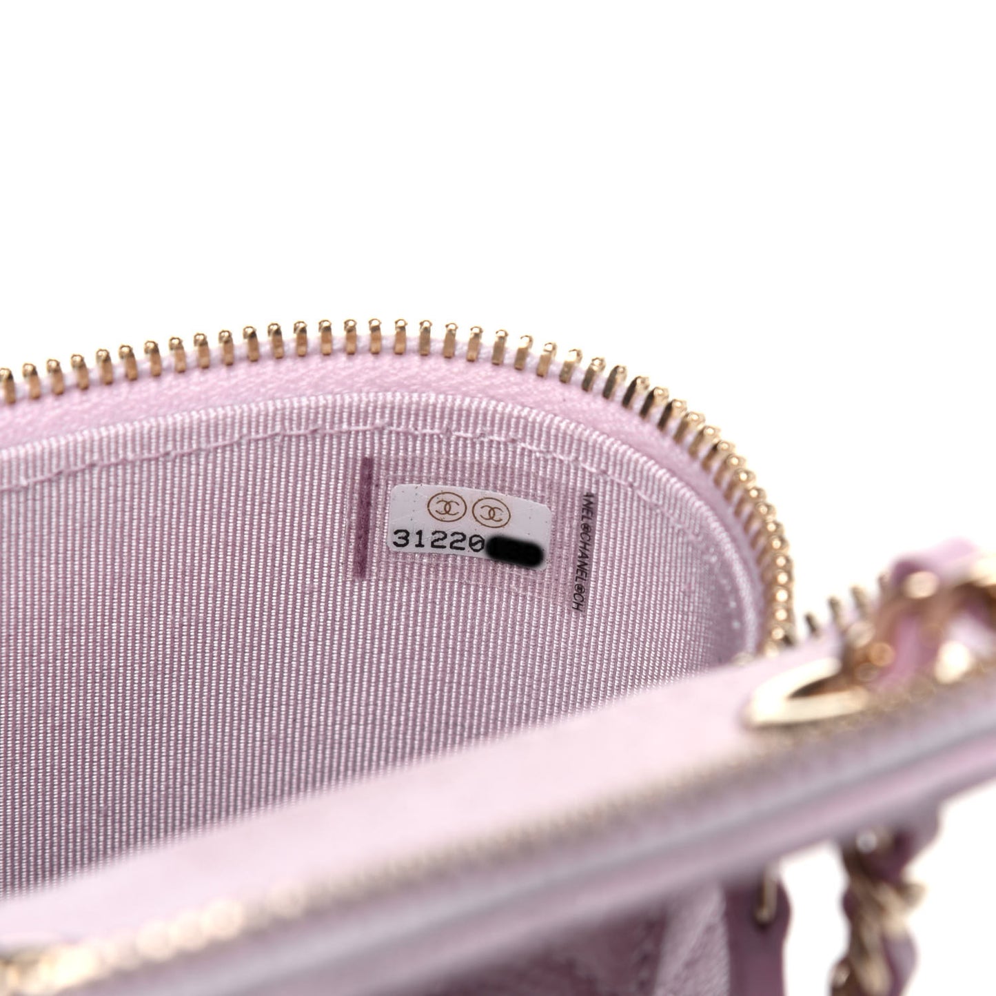 Caviar Quilted Small Vertical Coco Beauty Vanity Case With Chain Light Pink