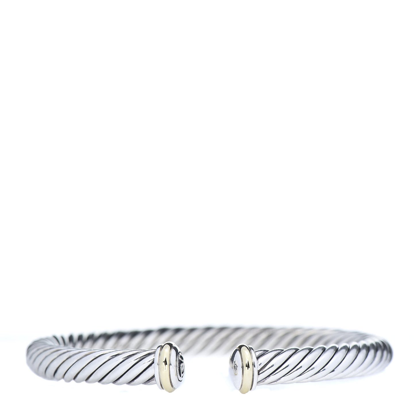 Sterling Silver 18K Yellow Gold 7mm Cablespira Bracelet