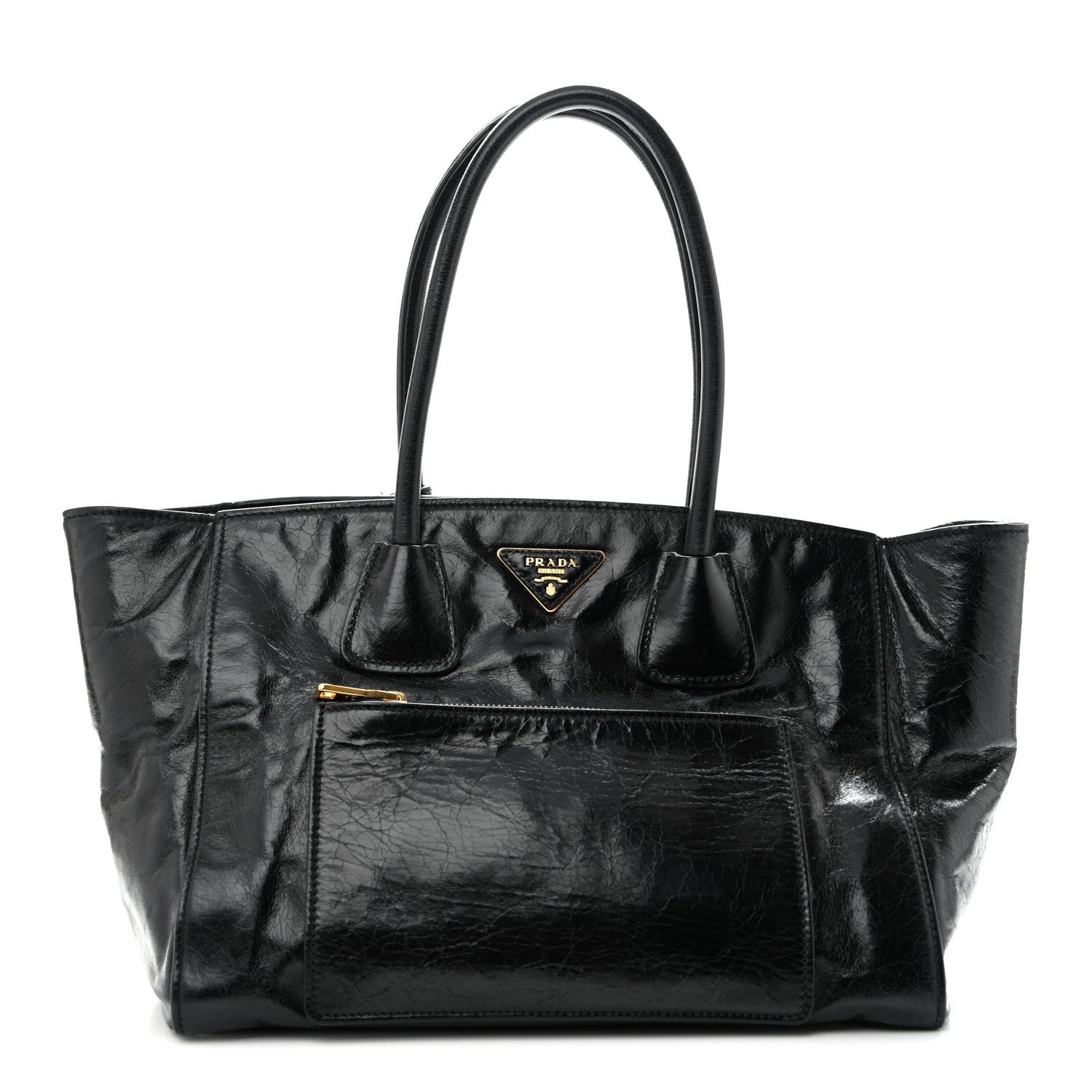 Prada Glossy Calfskin Phenix Shopping Tote Black 1 of 12