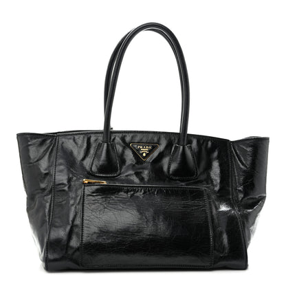 Prada Glossy Calfskin Phenix Shopping Tote Black 1 of 12
