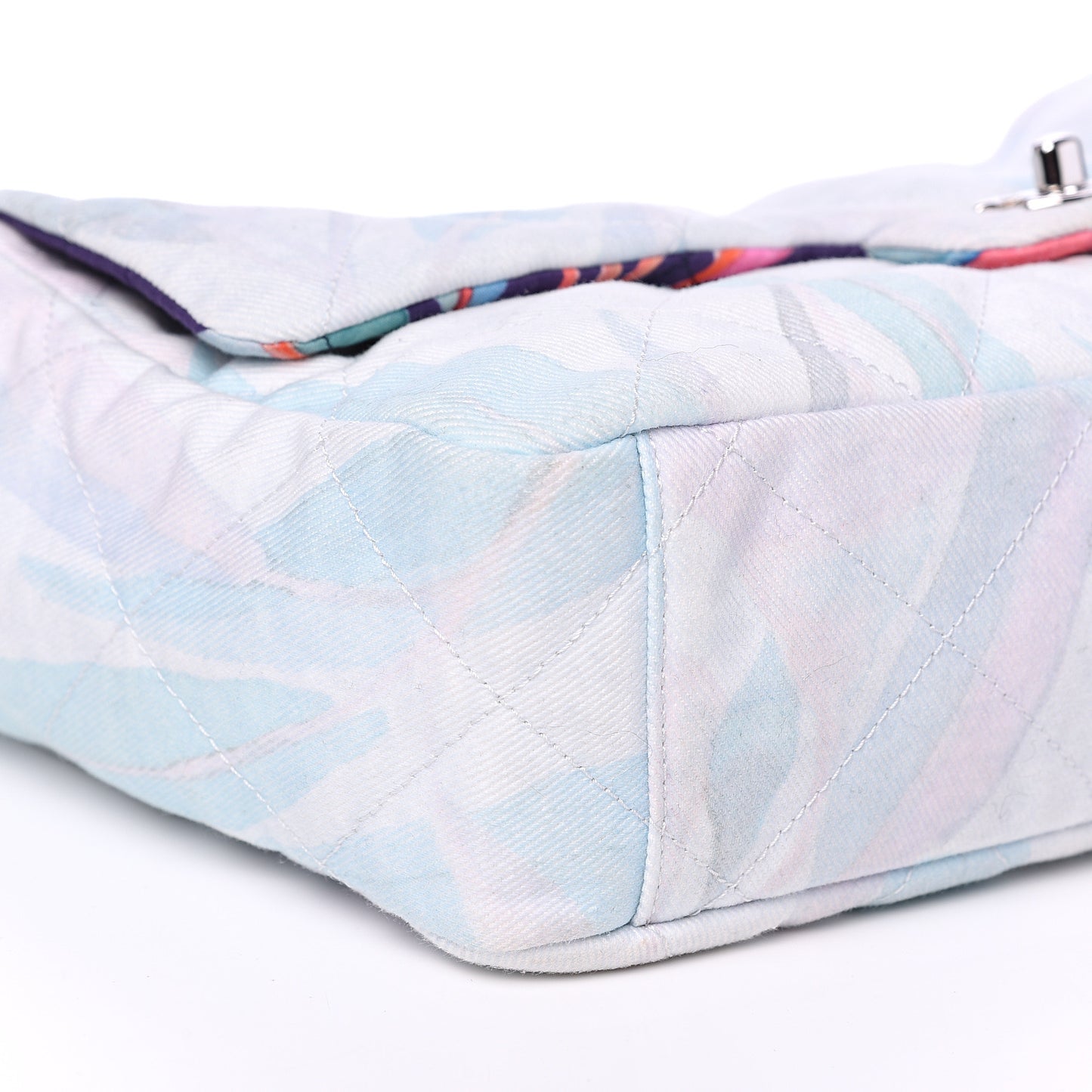 Canvas Quilted Jungle Jeans Flap White Multicolor