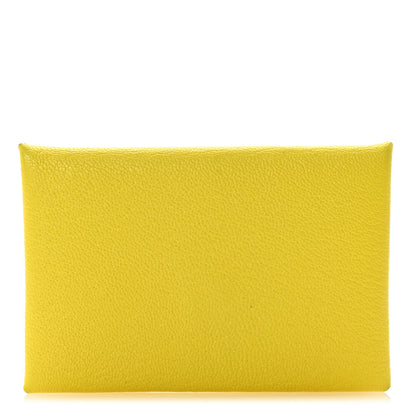 Hermes Chevre Mysore Calvi Card Case Lime 1 of 7