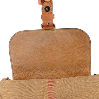 Burberry Mega Check Grainy Calfskin Small Gowan Messenger Bag Saddle Brown 19 of 19