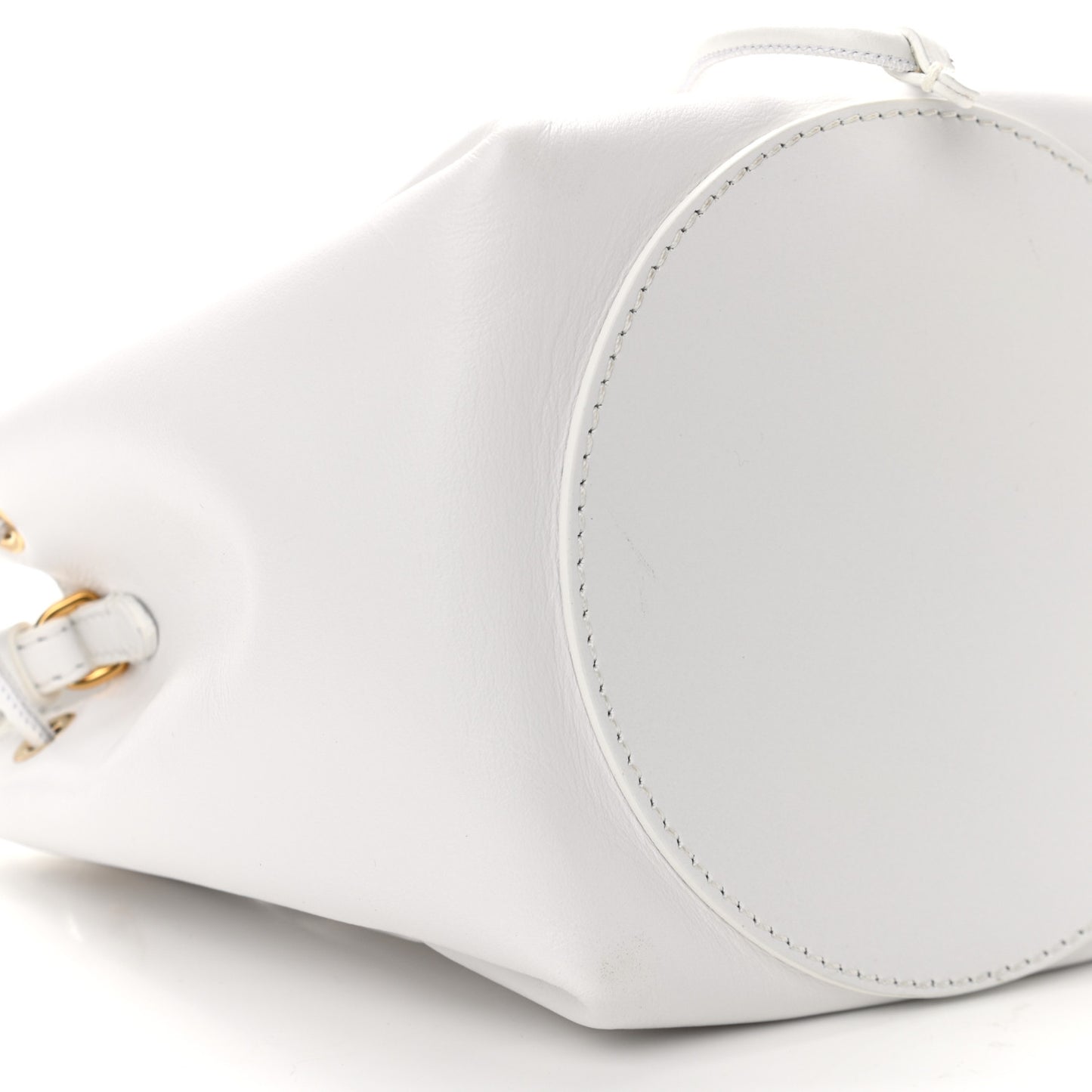 Calfskin Monogram Motif TB Bucket White