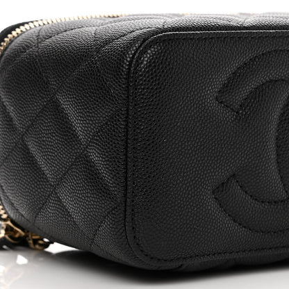 Chanel Caviar Quilted Small Vanity Case With Chain Black 9 of 11