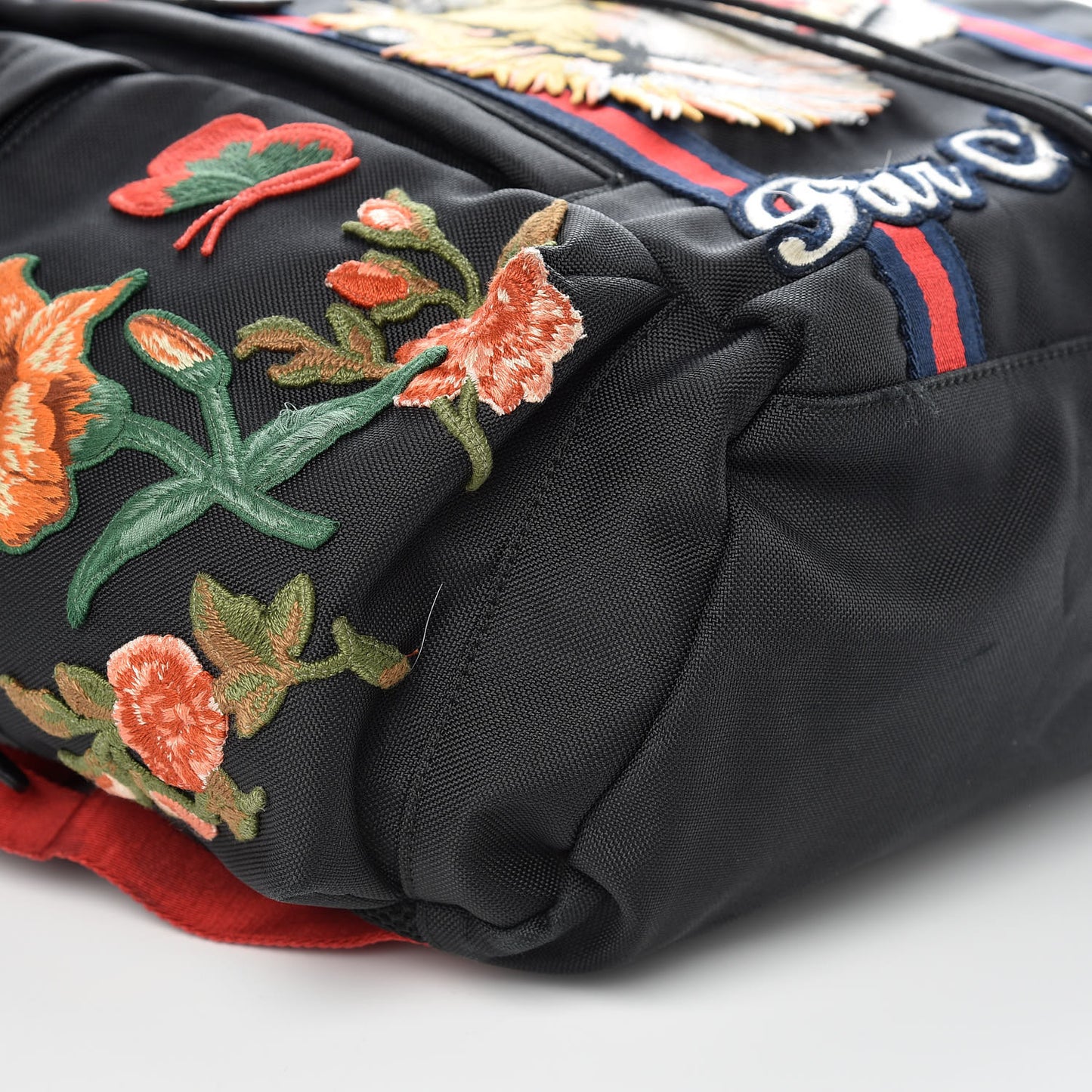 Techno Canvas Web L'Aveugle Par Amour Embroidered Double Buckle Backpack Black