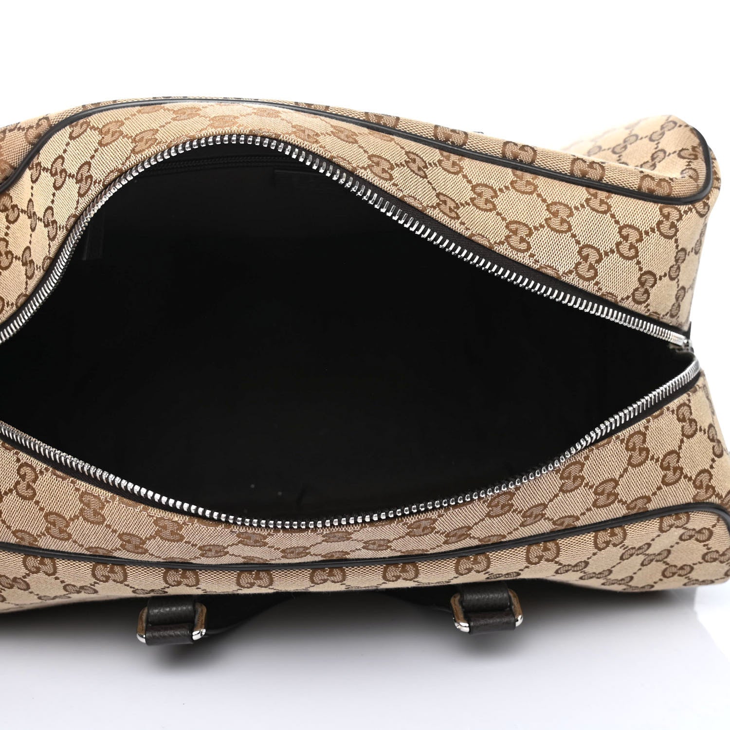Gucci Monogram Dollar Calfskin Boston Duffle Bag Beige Ebony Testa di Moro Marrone Scuro 4 of 4