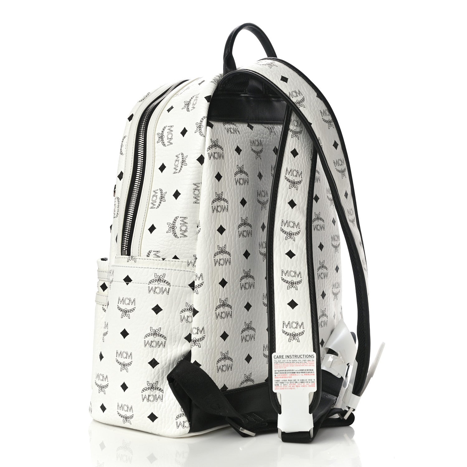 MCM Visetos Studded Medium Stark M Backpack White 3 of 9