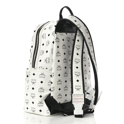 MCM Visetos Studded Medium Stark M Backpack White 3 of 9