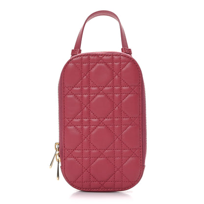 Christian Dior Lambskin Cannage Lady Dior Phone Holder Strawberry Pink 1 of 8