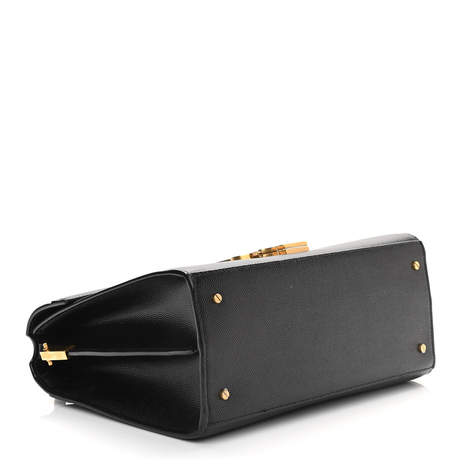 Saint Laurent Grain de Poudre Medium Classic Monogram Cassandra Top Handle Black Rouge Legion 4 of 10