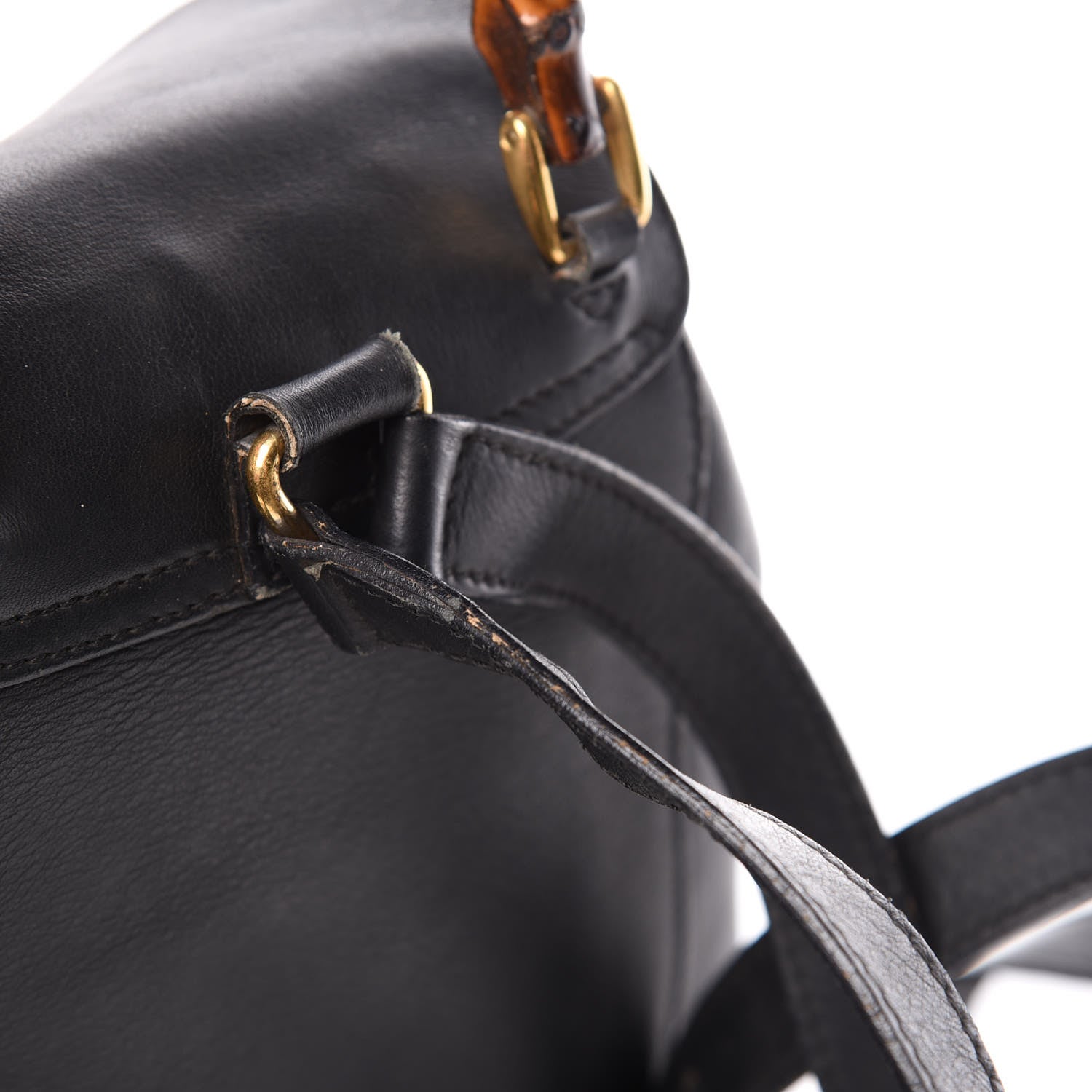 Gucci Calfskin Bamboo Backpack Black 13 of 17