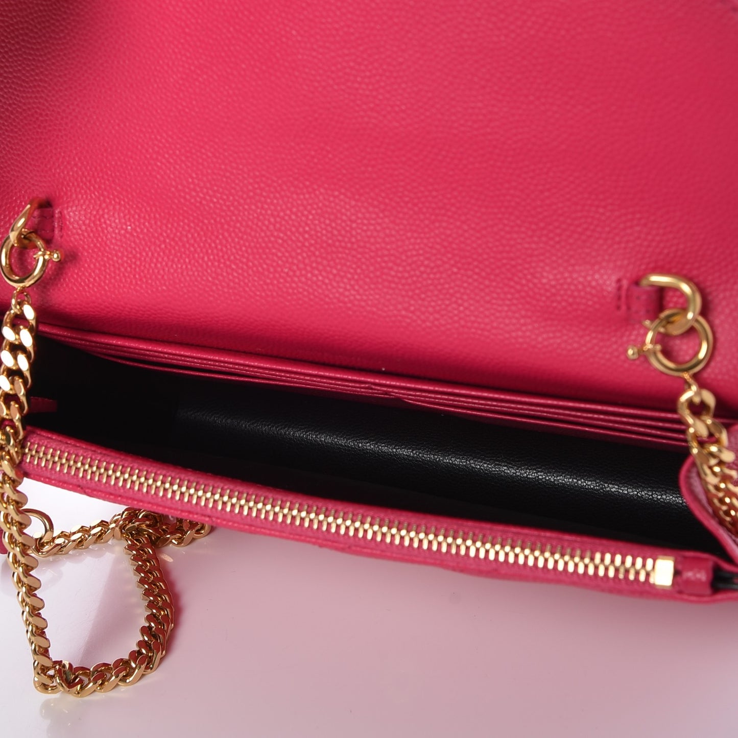 Grain De Poudre Matelasse Chevron Monogram Envelope Chain Wallet Bubblegum