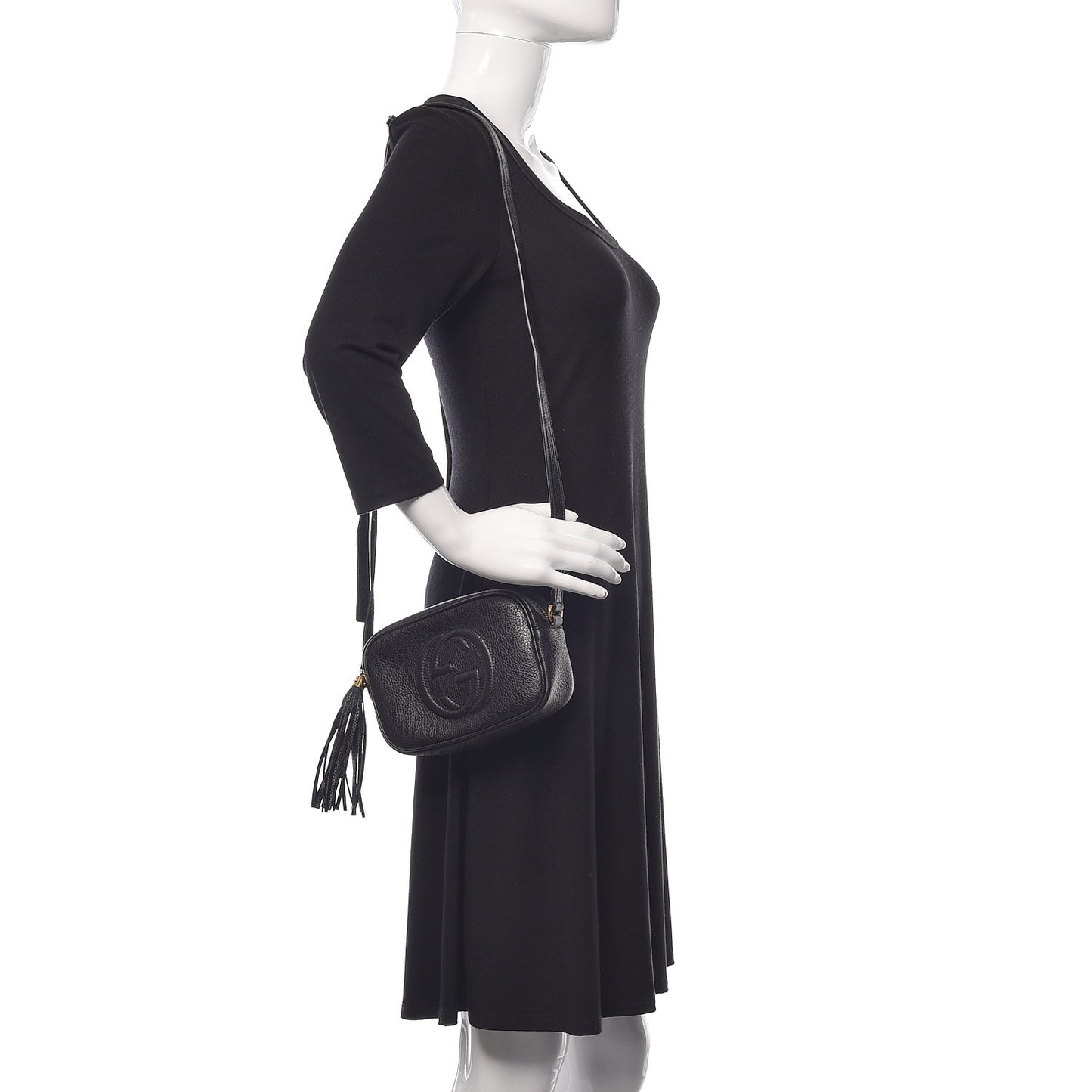 Pebbled Calfskin Mini Soho Disco Bag Black
