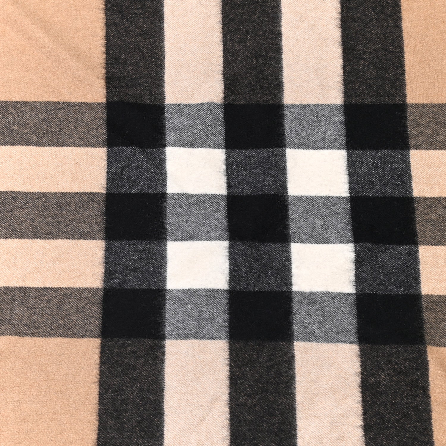 Burberry Cashmere Half Mega Check Bandana Scarf Camel 3 of 4