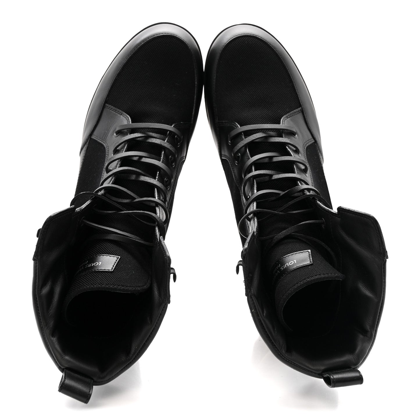 Canvas Calfskin Laureate Platform Desert Boots 40 Black